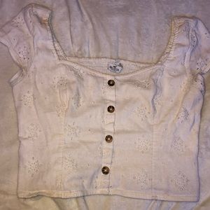 hollister white square neck shirt